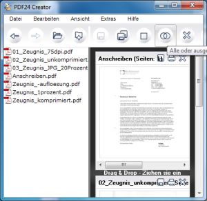 PDFs vereinen mit dem PDF24-Creator