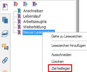 Lesezeichen im Foxit Reader defineren