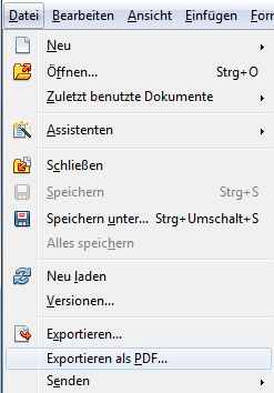 PDF-Export aufrufen